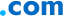 The text .com in blue font with a light blue dot.